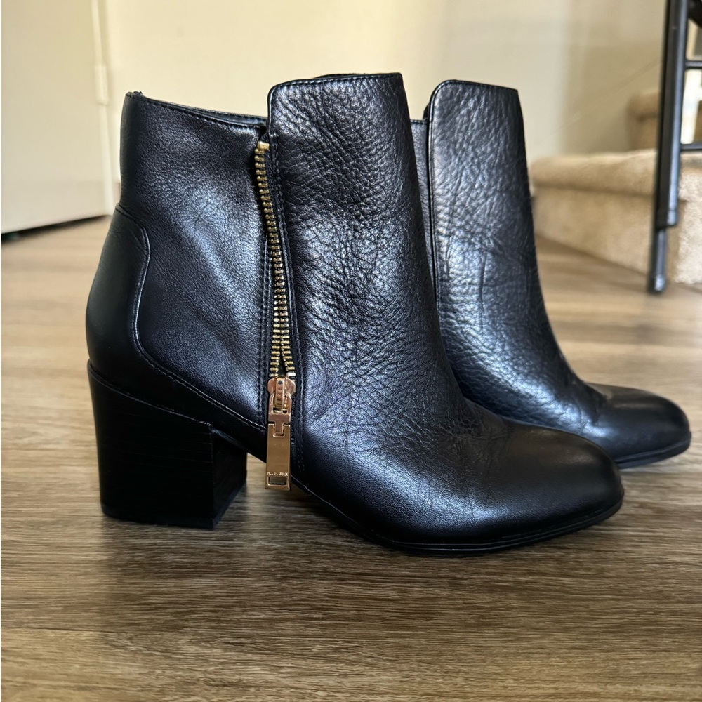 Tommy Hilfiger Dita Black Leather Booties